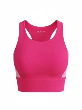 ⭐️NEW WILO Hot Pink Ribbed High-Neck Sports Bra